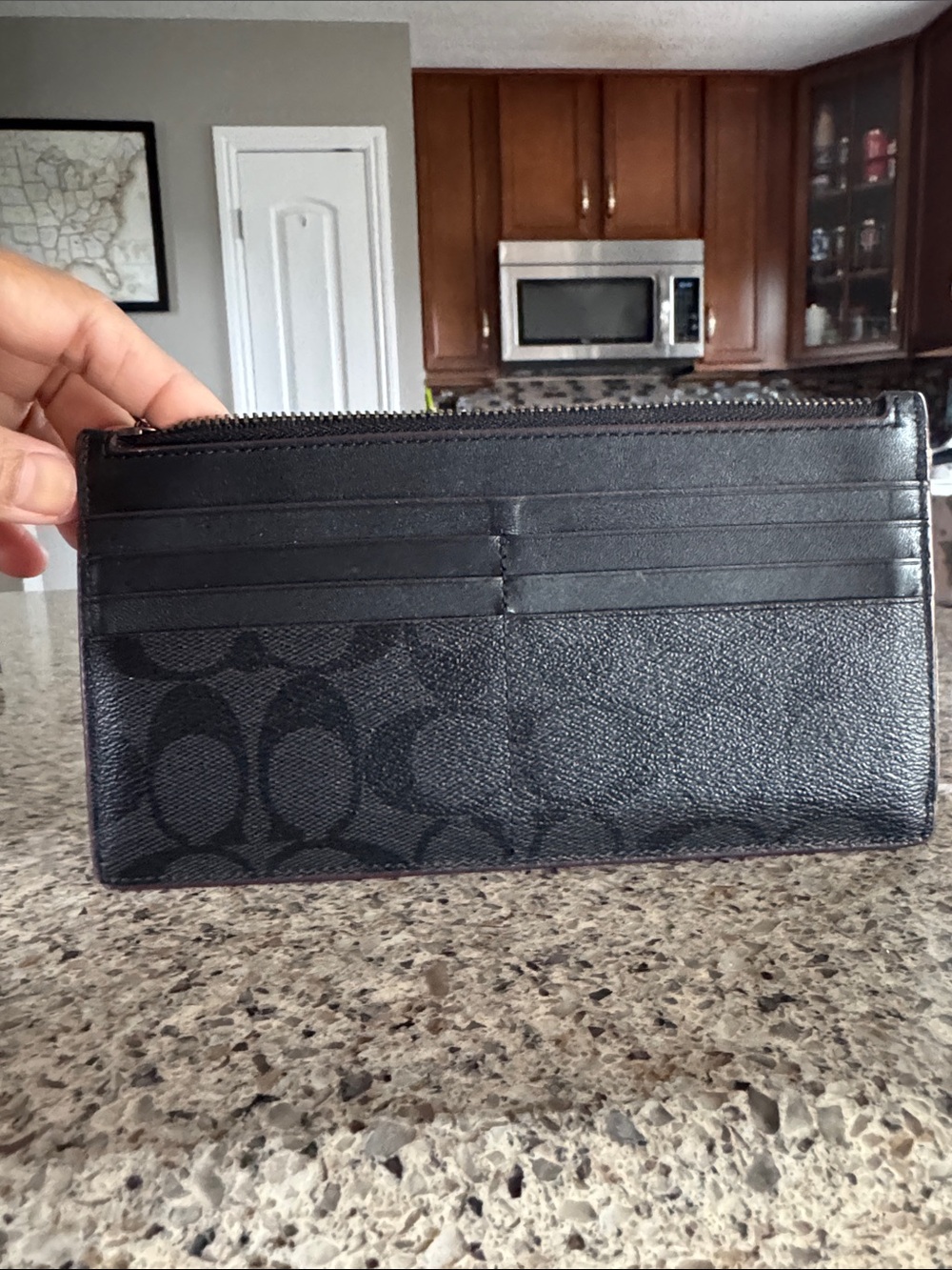 🖤Coach Black Signature Slim Zip Card Wallet 💳 - Picture 4 of 12